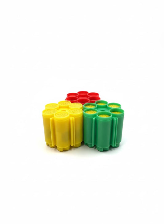 Pride.Direct Konfetti-NachfĂĽllpack, 18 Schuss in 3 Magazinen, Kompatibel mit Konfetti-Pistole und Fan-Werfer, Rot-Gelb-GrĂĽn