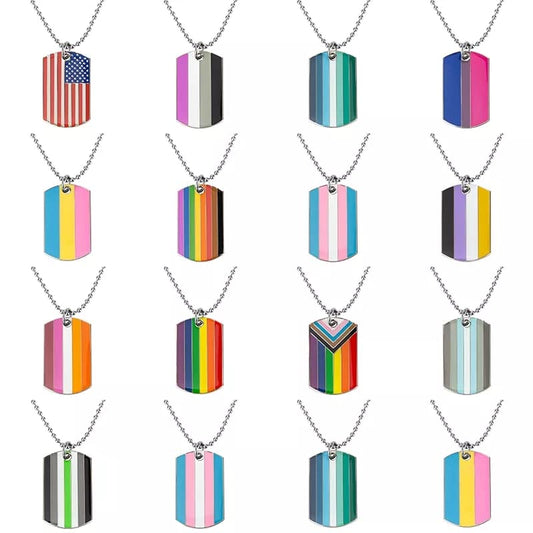 Pride.Direct Sexuelle Orientierung Kette mit Anhänger | Dog Tag | Pride | LGBT | LGBT Kette | LGBT Accessoires | Lesbian Merch | CSD