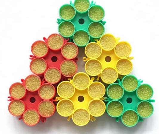 Pride.Direct Konfetti-NachfĂĽllpack, 36 Schuss in 6 Magazinen, Kompatibel mit Konfetti-Pistole und Fan-Werfer, Rot-Gelb-GrĂĽn