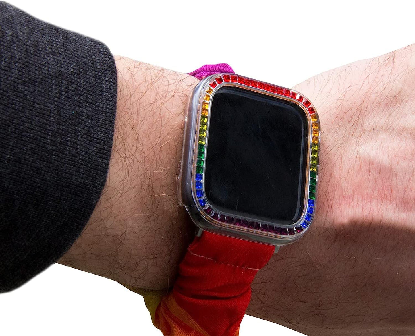 Pride.Direct® Apple Watch Schutzhülle Regenbogen Glaskristalle | Pride Merch | Pride Accessories | LGBTQ | Watch Schutz