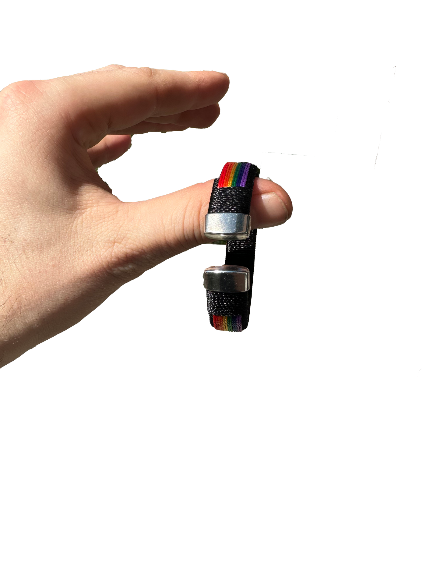 Regenbogen Armband mit Metallenden