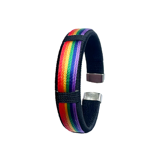 Regenbogen Armband mit Metallenden