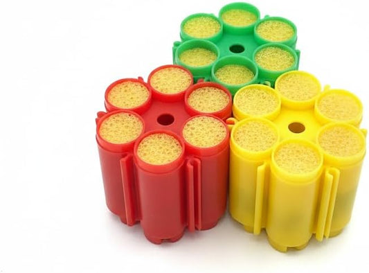 Konfetti-Pistole Nachfüllpack, Nachfüllmunition, 18 Schuss in 3 Magazinen, Kompatibel mit Konfetti-Pistole und Fan-Werfer, Rot-Gelb-Grün