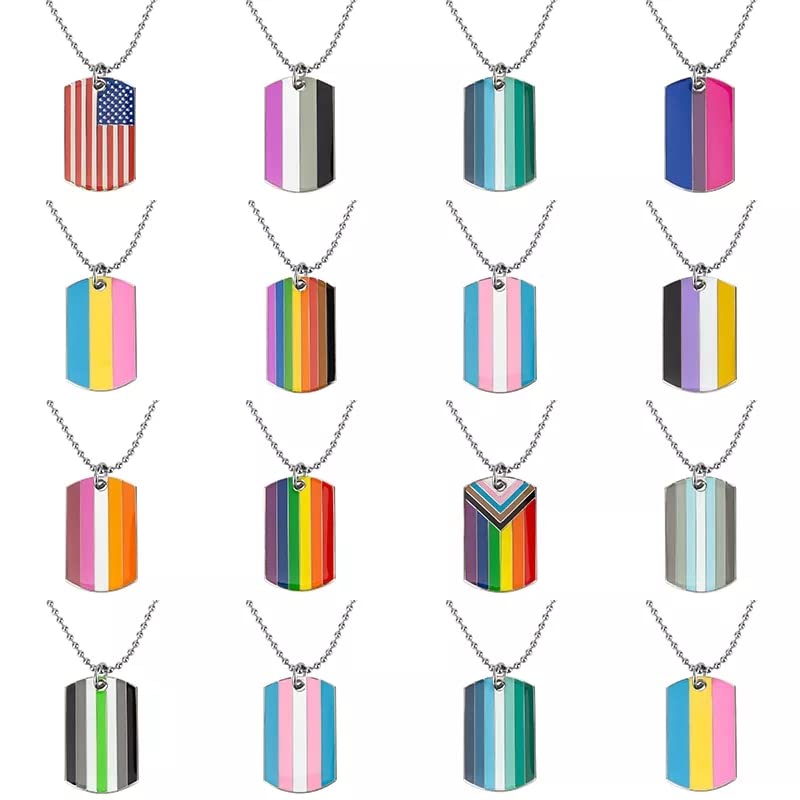 Pride.Direct Sexuelle Orientierung Kette mit Anhänger | Dog Tag | Pride | LGBT | LGBT Kette | LGBT Accessoires | Lesbian Merch | CSD