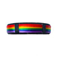 Pride.Direct Regenbogen-Armband, Schwarz mit Regenbogenstreifen, Metallenden, LGBTQ+ Pride-Accessoire