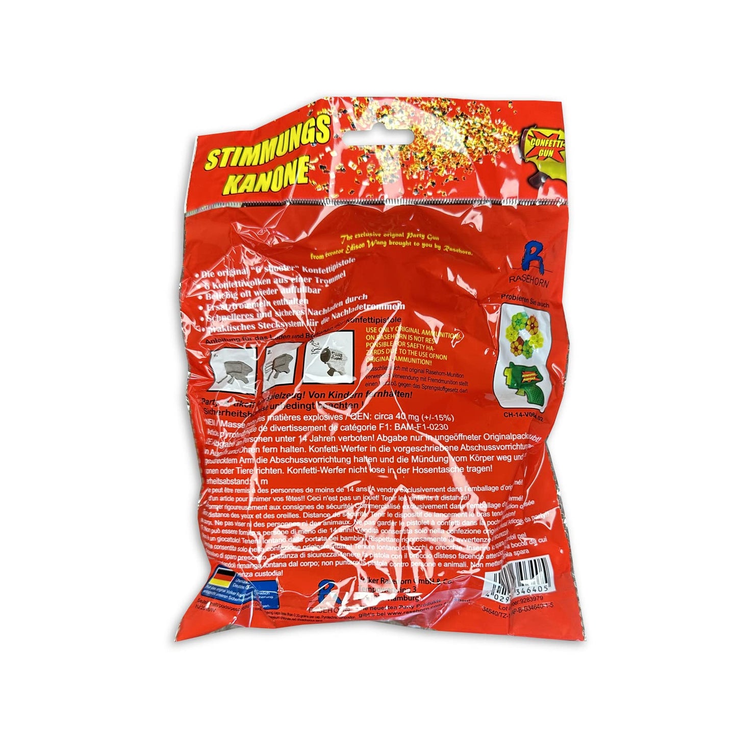 Pride.Direct® Konfetti Pistole (Konfetti Werfer, Lila)