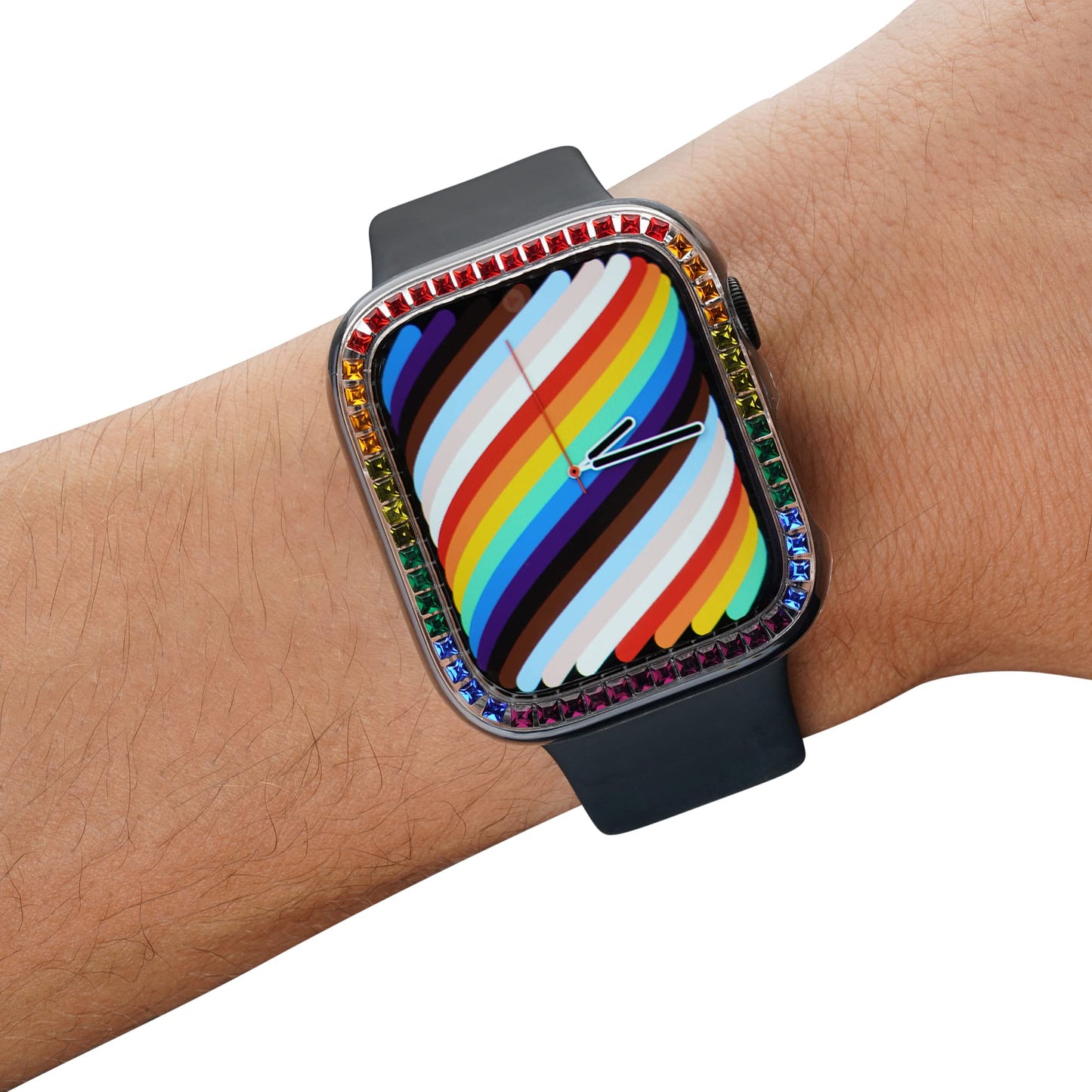 Pride.Direct® Apple Watch Schutzhülle Regenbogen Glaskristalle | Pride Merch | Pride Accessories | LGBTQ | Watch Schutz